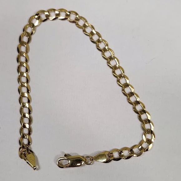 New 14k Solid Yellow Gold Cuban Link Bracelet - Picture 1 of 6